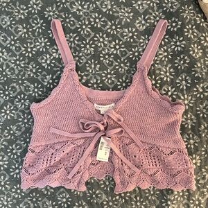 NWT Aeropostale Double Tie-front Crochet Sweater Tank 🎀 Size M